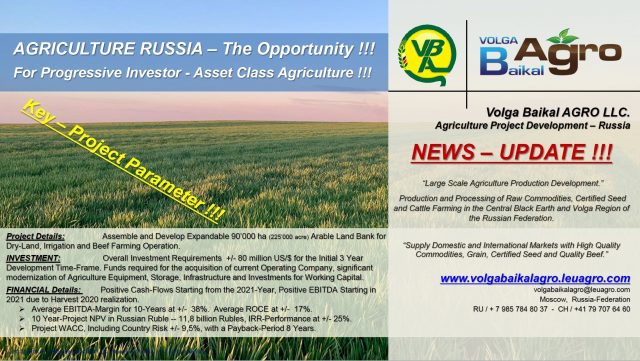 INVESTMENT AGRICULTURE RUSSIA – The Opportunity