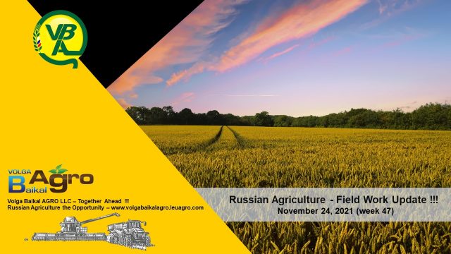 Volga Baikal AGRO News Update on the Russian Agriculture Seasonal Field Work Progress !!!